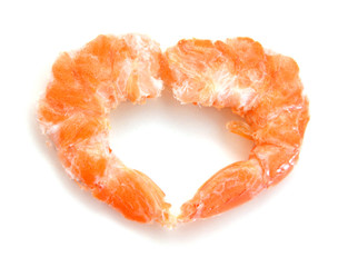 dried shrimp on white background