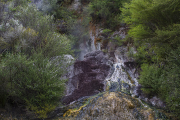 Fototapeta na wymiar Diamond geyser in Orakei Korako geothermal park, New Zealand
