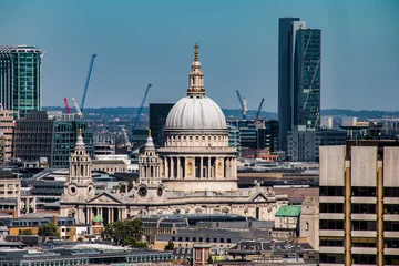 Deurstickers London, England Sehenswürdigkeiten der Stadt bei sonnigem Wetter Panorama © Matthias