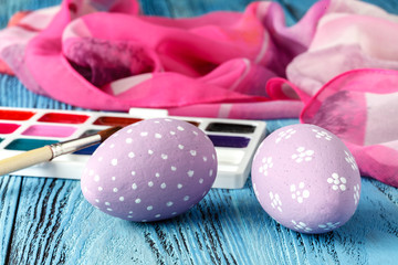 home creative ideal for easter eggs with festive paint