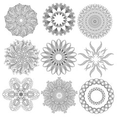 Set of abstract geometric  elements and shapes on white background.