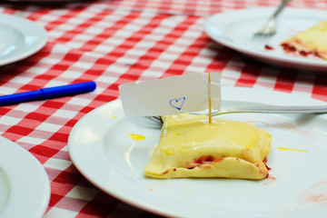 children cook a cheese patty with their own hands