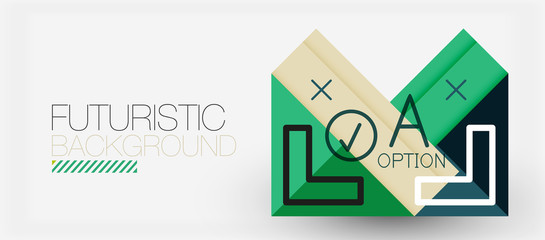 Minimalistic triangle modern banner design, geometric abstract background