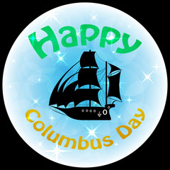 Columbus Day Ship vector logo icon