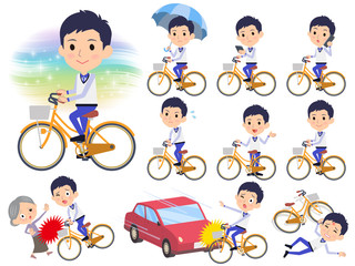 Store staff Blue uniform men_city bicycle