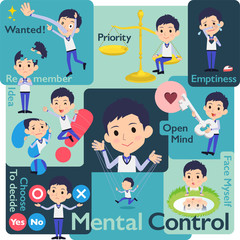 Store staff Blue uniform men_Mental & volition