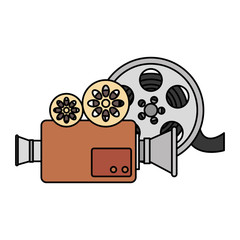 cinema video camera with reel vector illustration design