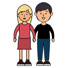 lovers couple avatars character vector illustration design