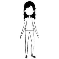 beautiful woman avatar character vector illustration design