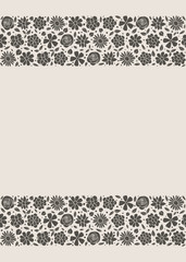 Beautiful pastel coloured background with flowers. Concept of a template of a card with copyspace. Vector.