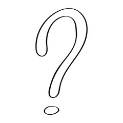 Concept of a hand drawn question mark - icon. Vector.