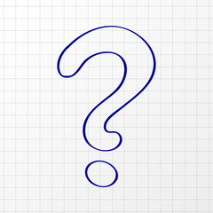 Concept of a hand drawn question mark - icon. Vector.