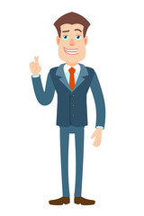 Obraz premium Businessman with crossed fingers