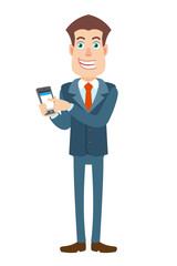 Businessman using mobile phone