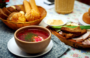 Traditional Ukrainian lunch