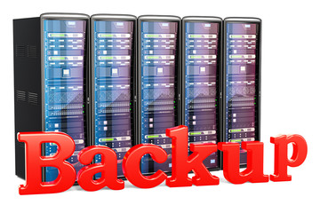 Backup Server concept. 3D rendering