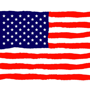 Grunge American Flag for Independence Day. Vector illustration