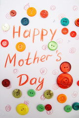 Happy Mothers day.baby card with colored buttons
