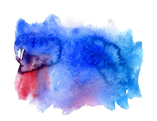 Abstract watercolor splash. Watercolor blue drop.