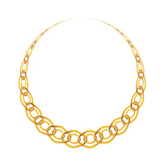Gold Chain Jewelry on White Background. Vector Illustration