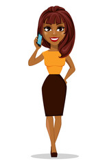 African American business woman cartoon character