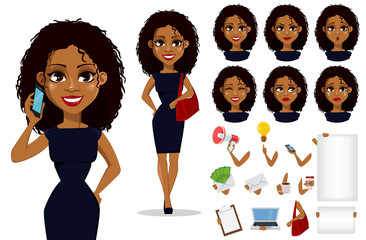 African American business woman cartoon character - 194184577