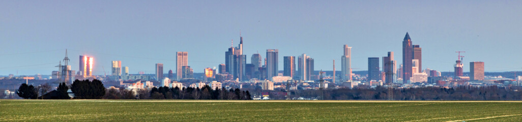 Fototapeta na wymiar panoramic view of Frankfurt skyline