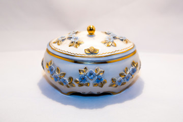 Small elegant retro casket for storing valuables and jewelry
