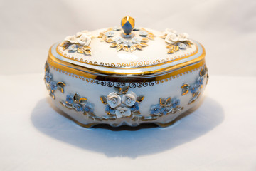 Small elegant retro casket for storing valuables and jewelry
