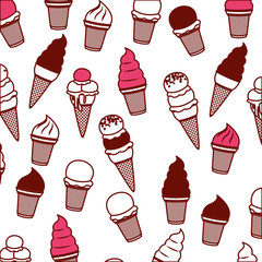 delicious and sweet ice cream pattern background vector illustration design