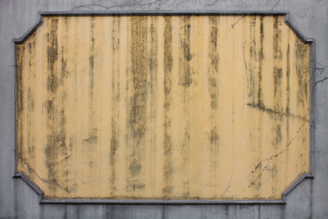 Wall frame decorative bas-relief yellow and gray useful how background