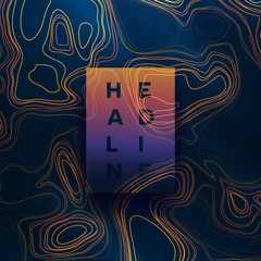 Abstract colorful topographic background with colored liquid wavy lines.