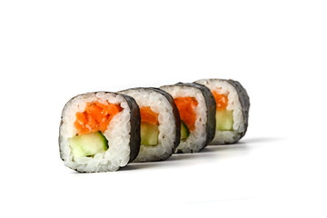 Maki roll sushi isolate on white background