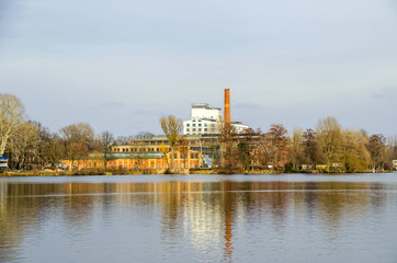 Eiswerde island with the fireworks laboratory in Berlin, Germany
