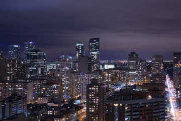 Obraz premium Night view of downtown Toronto, Ontario, Canada. 