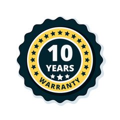 10 Year Warranty Label illustration