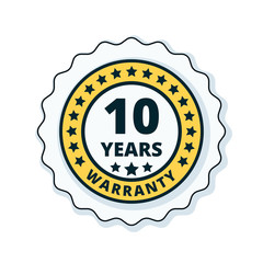 10 Year Warranty Label illustration