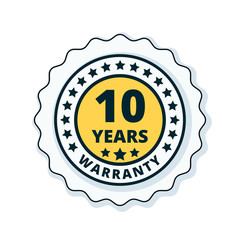 10 Year Warranty Label illustration