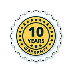 10 Year Warranty Label illustration