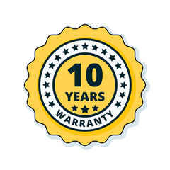 10 Year Warranty Label illustration