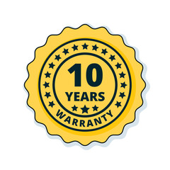 10 Year Warranty Label illustration