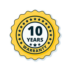 10 Year Warranty Label illustration