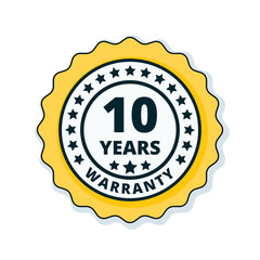 10 Year Warranty Label illustration