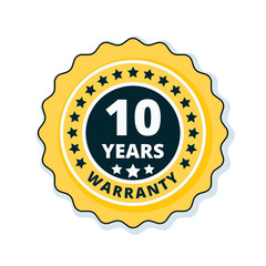 10 Year Warranty Label illustration