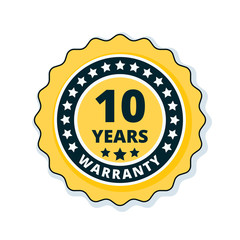 10 Year Warranty Label illustration