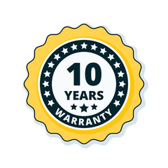 10 Year Warranty Label illustration