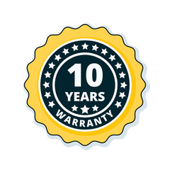 10 Year Warranty Label illustration