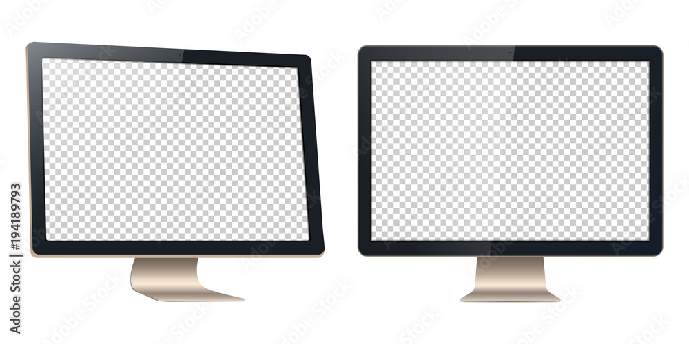 Fototapete computer display gold isolated on white background. layers are orderly and easily ediable