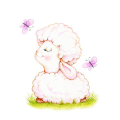Naklejka premium Cute lamb