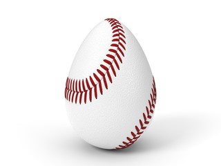 baseball ball as easter egg. easter concept with sport theme. 3d illustration.